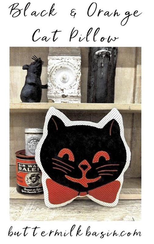 Black & Orange Cat pillow mønster