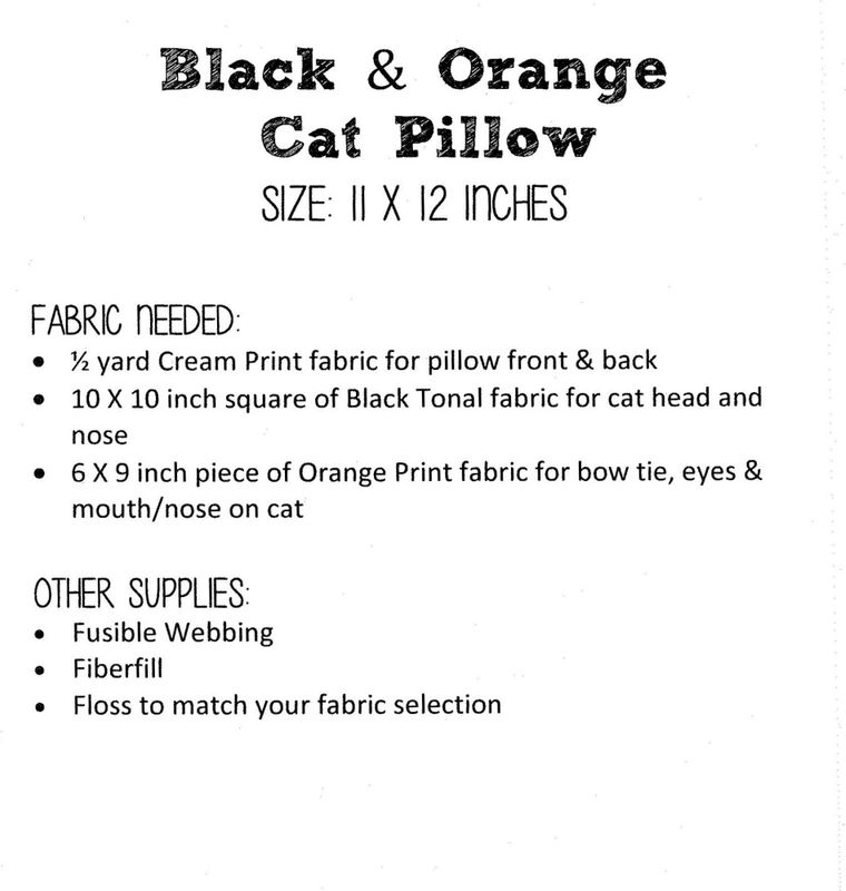 Black & Orange Cat pillow mønster